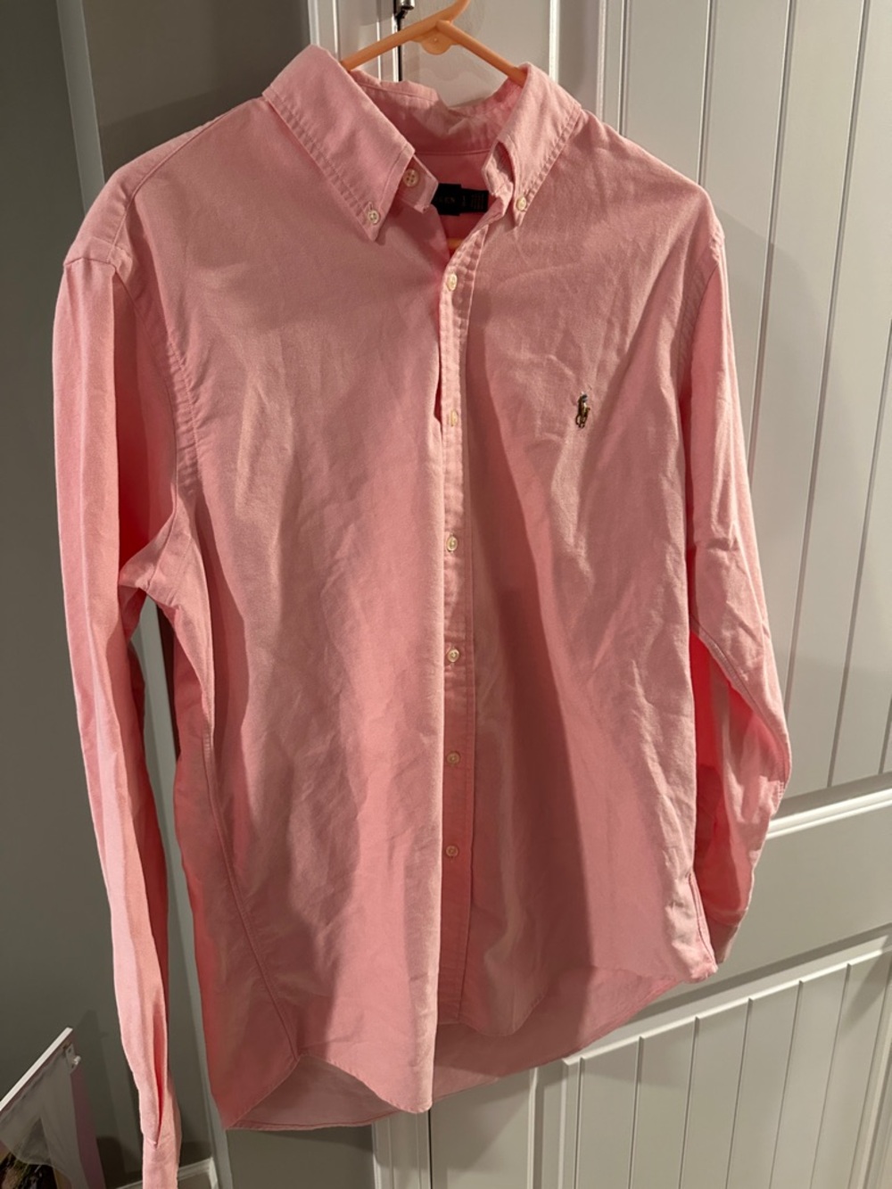 Men’s Ralph Lauren Oxford Button-Down Shirt Pink Large Classic Fit